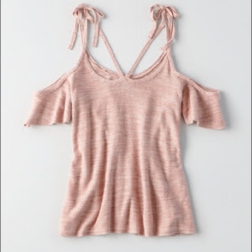 AEO Blush Pink Strappy Shoulder Cutout Tank Top